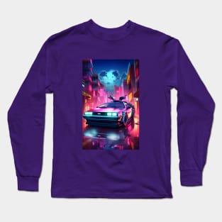 Vaporwave Delorean Long Sleeve T-Shirt